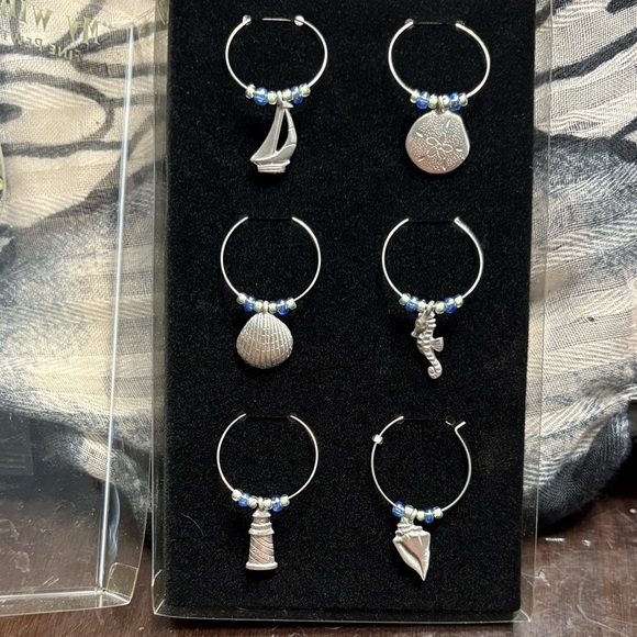 lindsay claire Other - 🖤Nautical Charm Wine Glass Rings Set - Silver🖤
